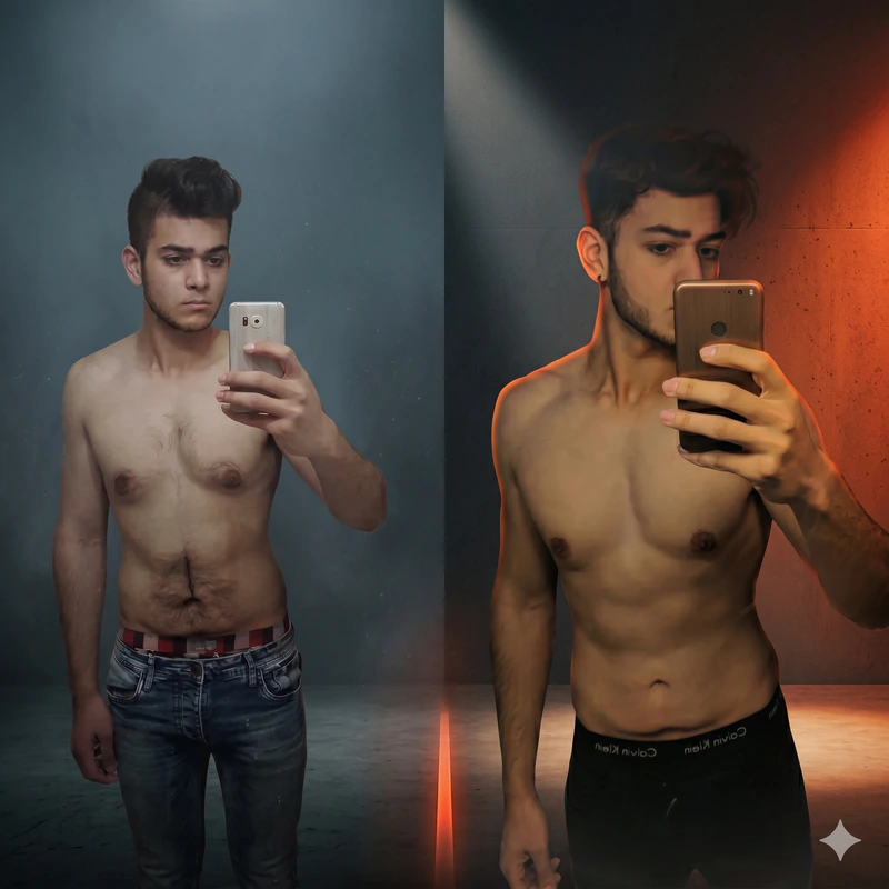 Retraine member before and after eighteen weeks of recomposition programming.